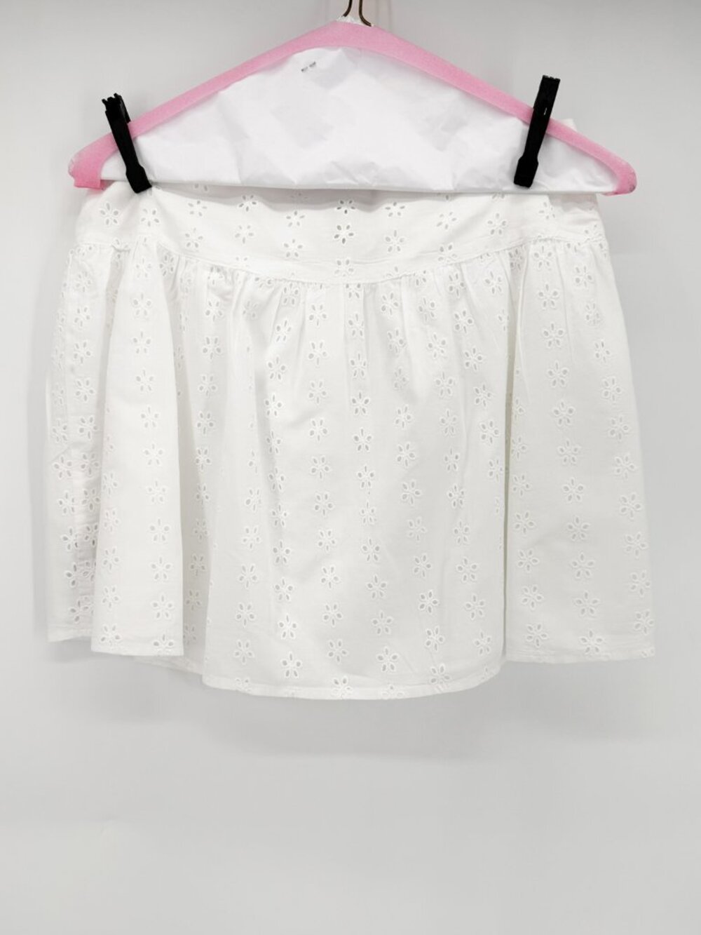 ASOS Design WHITE Button Front Eyelet Mini Skirt Sz 6 Coquette Western Boho - Picture 5 of 10